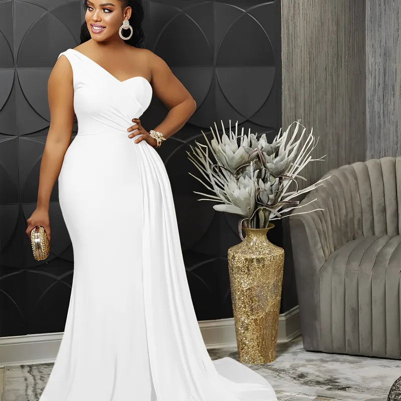 Elegant One-Shoulder Evening Gown