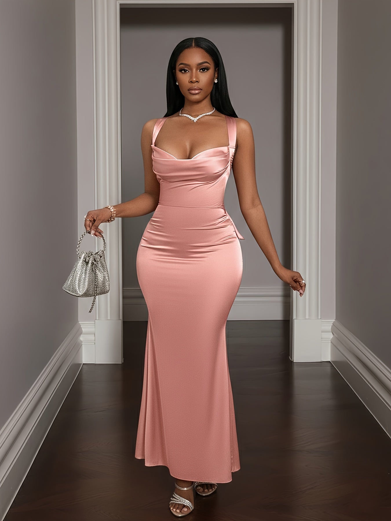 Pink Halter Mermaid Dress