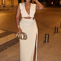 White Twist Detail Bodycon Dress