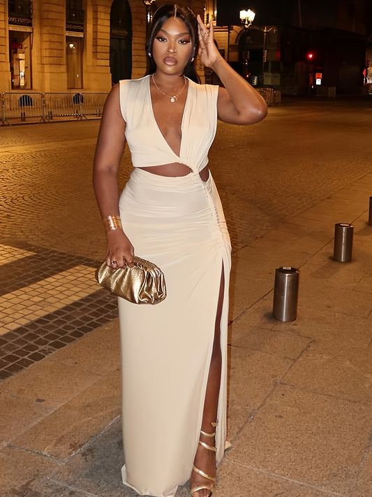 White Twist Detail Bodycon Dress