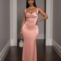 Pink Halter Mermaid Dress