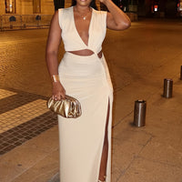 White Twist Detail Bodycon Dress