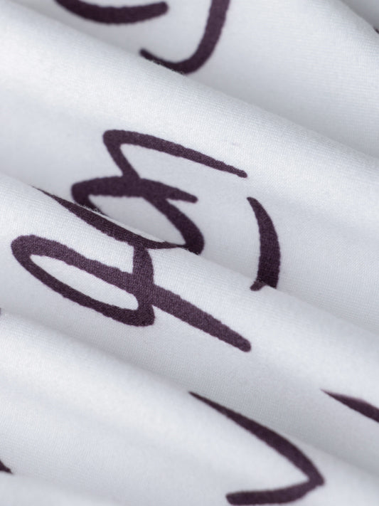 Off-Shoulder Letter Print Bodycon Dress