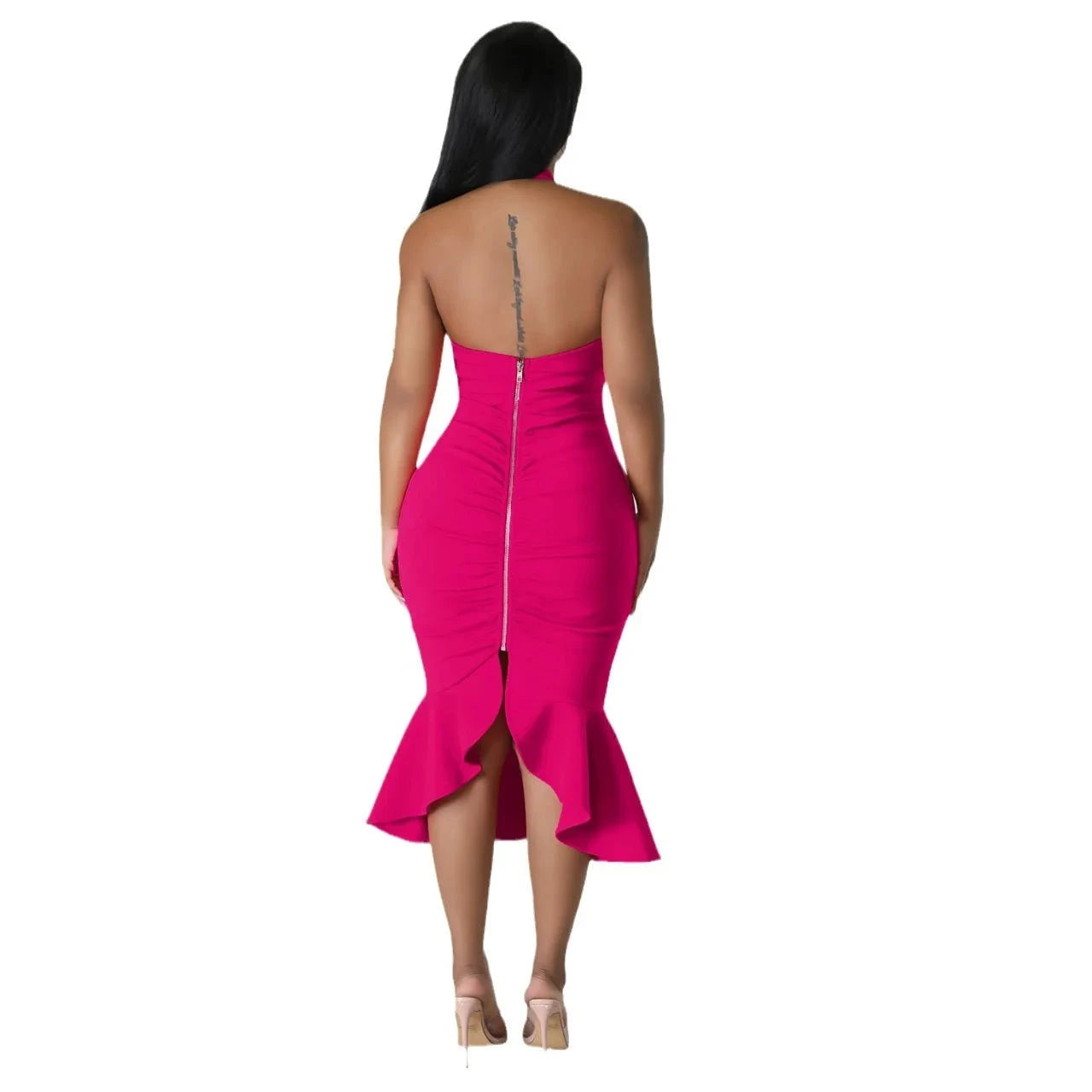 Women's Backless Sleeveless Bodycon Dress