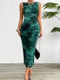 Women's Print Bodycon Maxi Dress