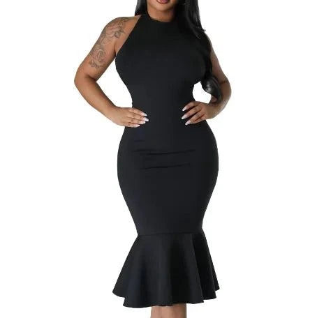 Women's Backless Sleeveless Bodycon Dress