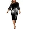 Women's Lace Mesh Floral Midi Dress