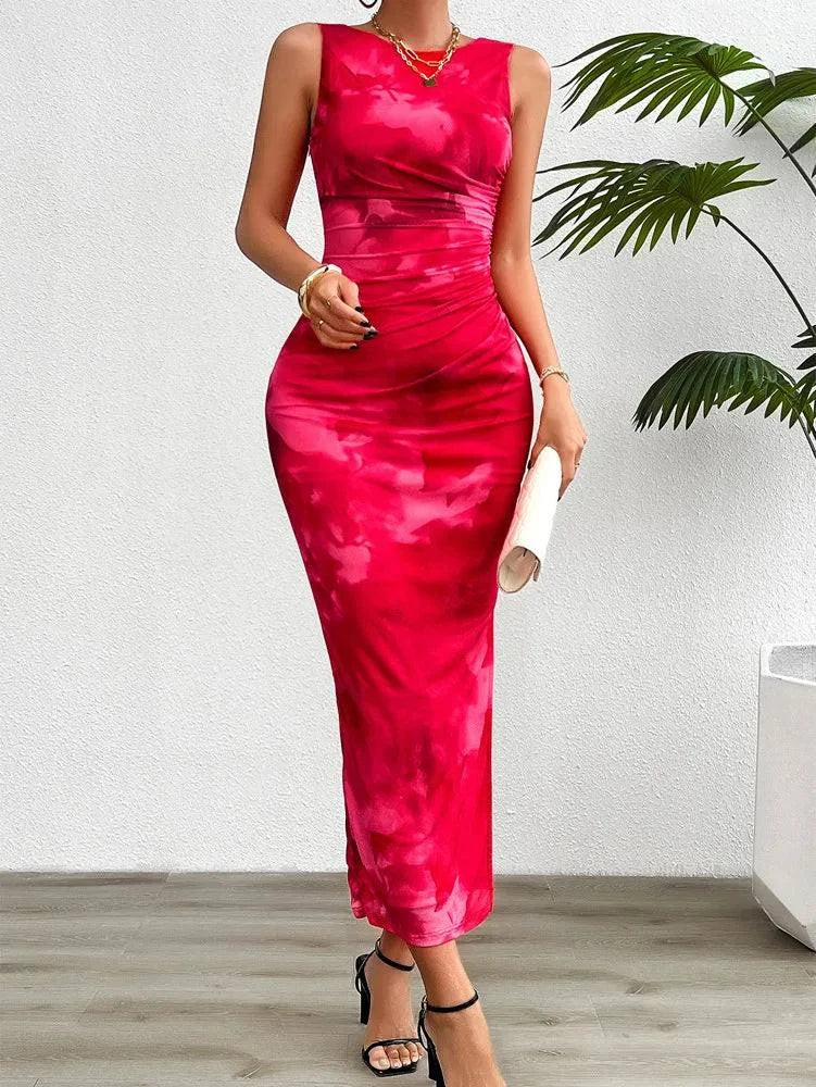 Women's Print Bodycon Maxi Dress