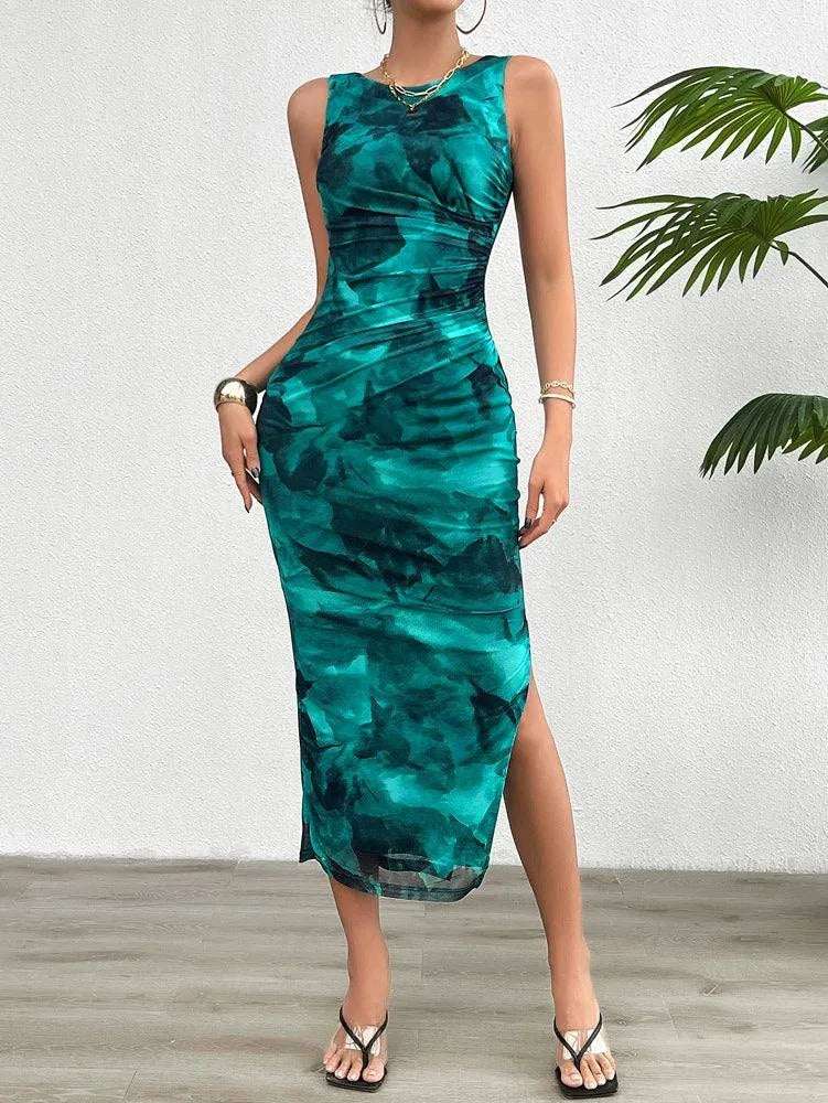 Women's Print Bodycon Maxi Dress