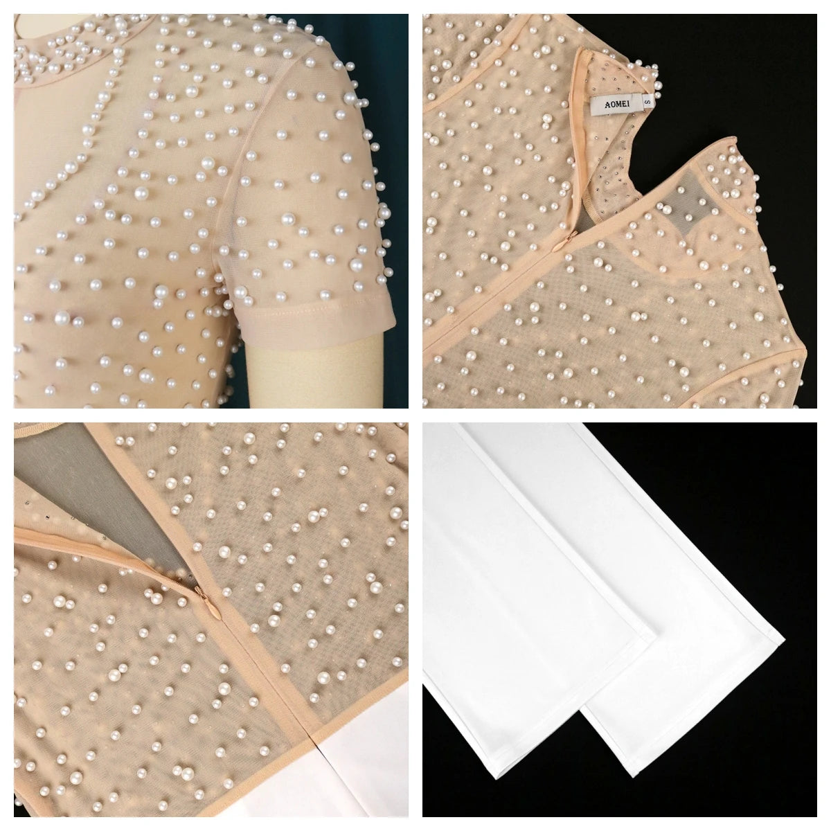 Beaded Short Sleeve Jumpsuit