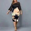 Women's Lace Mesh Floral Midi Dress