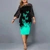 Women's Lace Mesh Floral Midi Dress