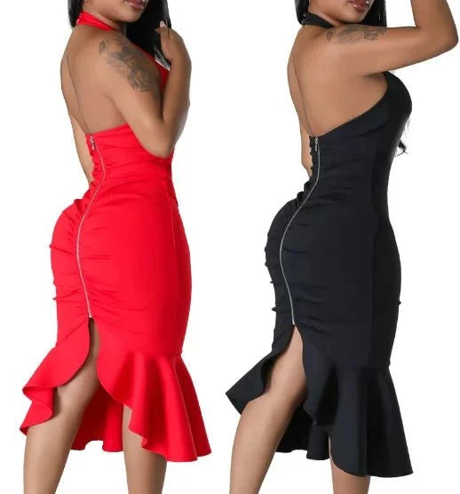 Women's Backless Sleeveless Bodycon Dress