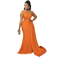 Elegant One-Shoulder Evening Gown