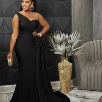 Elegant One-Shoulder Evening Gown