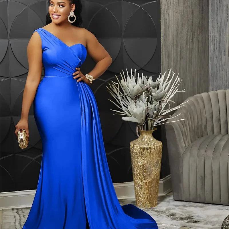 Elegant One-Shoulder Evening Gown