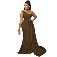 Elegant One-Shoulder Evening Gown