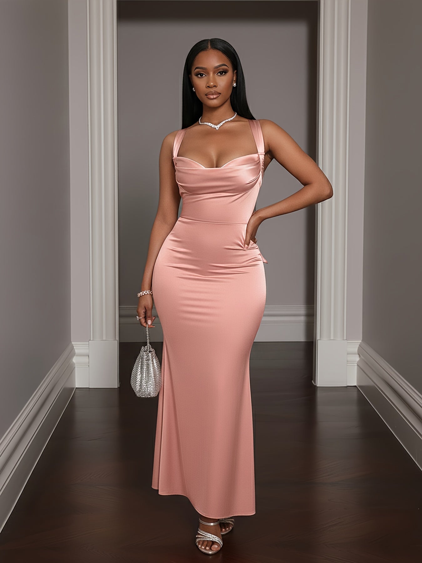 Pink Halter Mermaid Dress