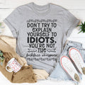 Soft peachy Don't Try To Explain Yourself Tee on white background showing front print design