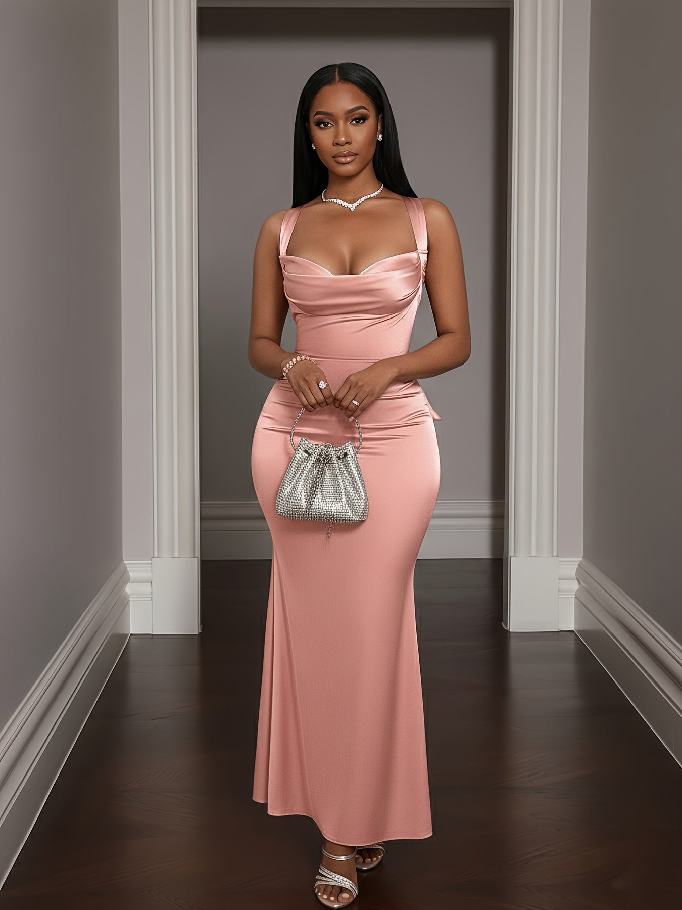 Pink Halter Mermaid Dress