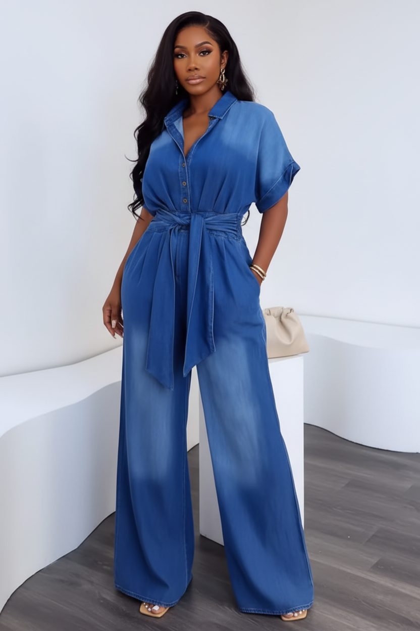 Modern Styled Blue Jumpsuit