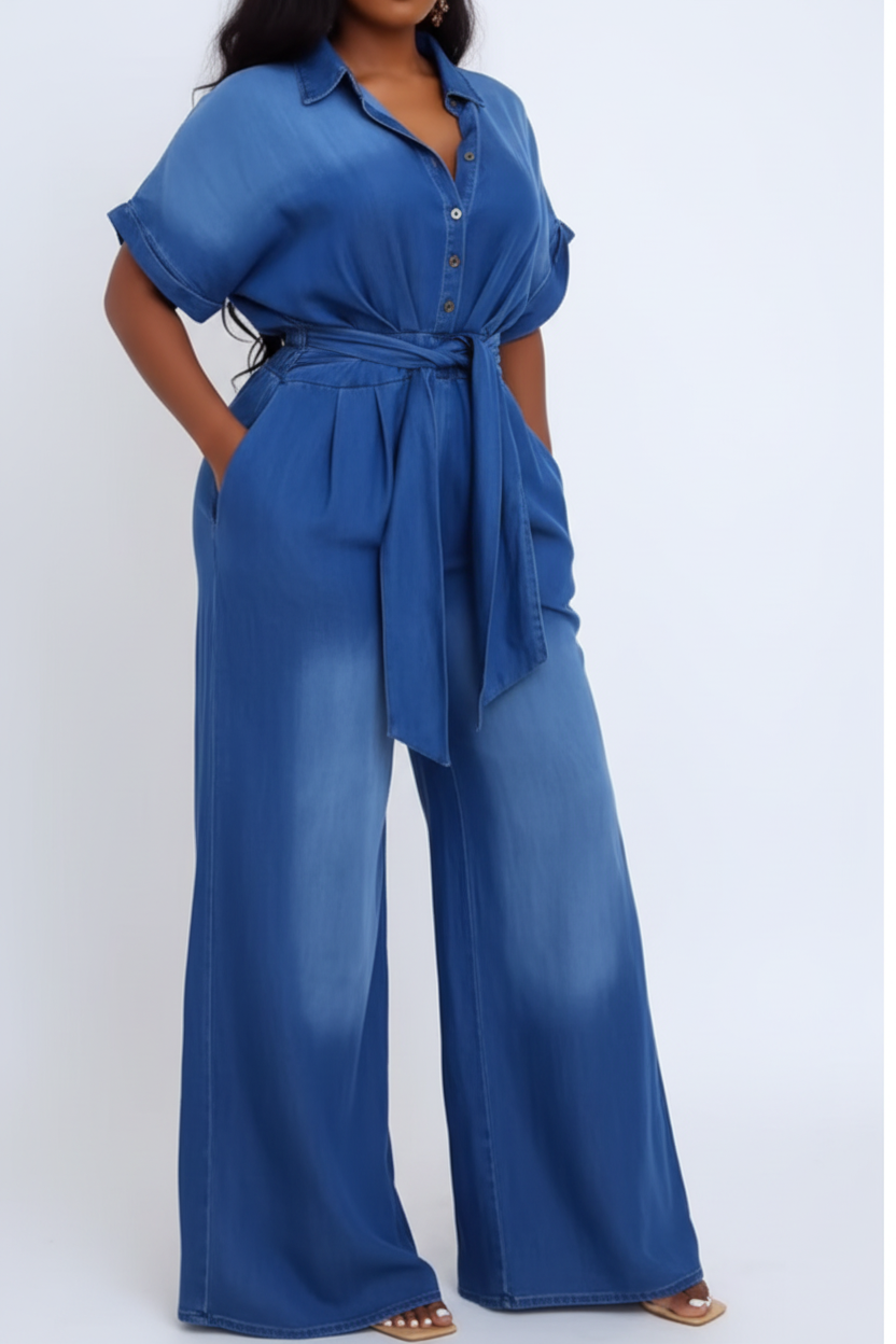 Premium Blue Jumpsuit Alternative View