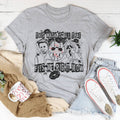 Woman wearing This Mask Is All That Fits Me Right Now Halloween Tee in casual festive style